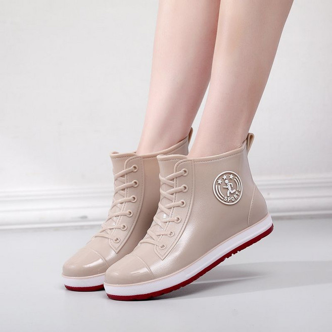 여성용 고밀도 PVC 소재 숏 레인부츠