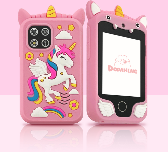 도파밍 키즈폰카메라 어린이 유아 아기 토이카메라, 터치폰 핑크