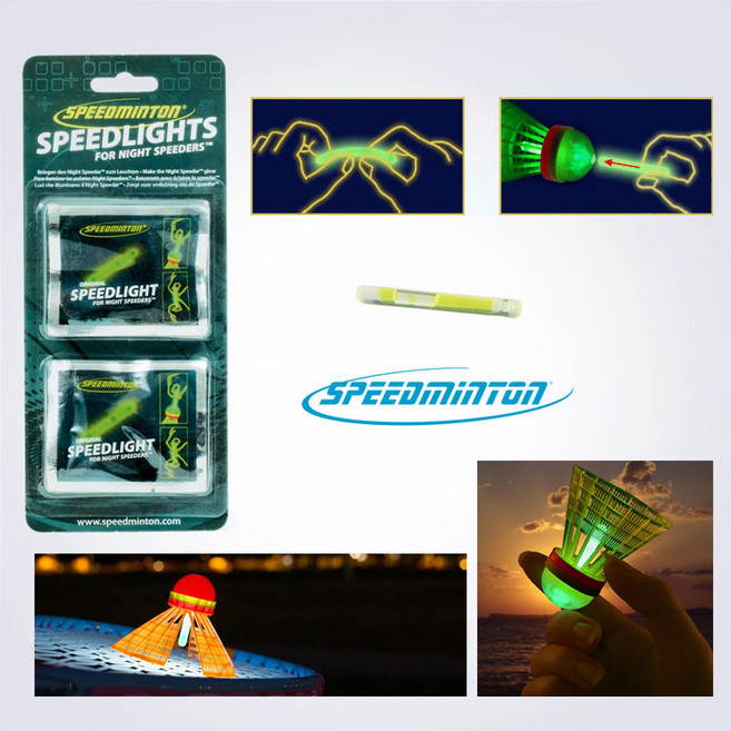 독일정품 [speedminton] 스피드민턴 야간 스피드라이트 8개(야광셔틀콕 불빛 배드민턴)