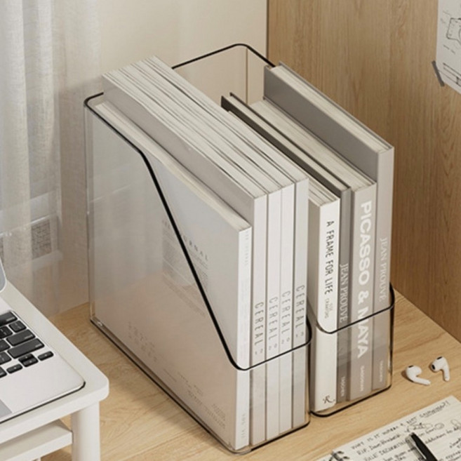 투명 미니 책상위 스탠딩 책꽂이 파일함, 상세페이지 참조