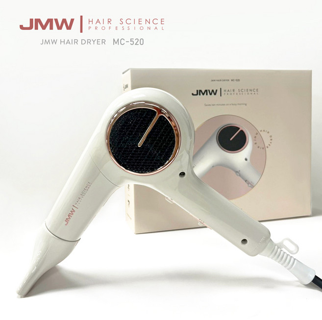 JMW 最新款直流無刷吹風機 專業版馬達 110V台灣電壓 3m長專業電源線, 奶杏白, MC 520