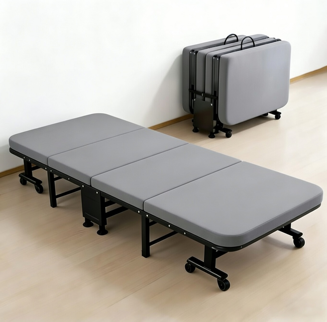 KURUA 1인용 설치 불필요 접이식침대 사무실 낮잠용 조절 휴대용 간이 침대, 그레이