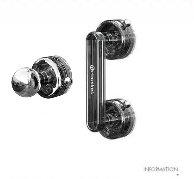 지구별 다용도 강력한 흡착손잡이 욕실 베란다 멀티세트, 블랙 긴손잡이1개 + 볼손잡이 1개, 1세트, 긴손잡이1개 + 볼손잡이 1개