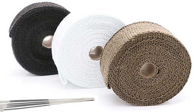 데일리쇼핑 오토바이 머플러 단열재 단열테이프 매니폴더 인테이크 절연 보온, 골드2.5cm, 1개