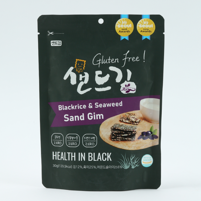 힙스 샌드김 흑미 30g 스낵김/김스낵, 1개
