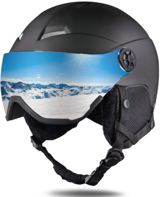 크로니 스노우보드 스키 고글 헬멧, 16개, 검정