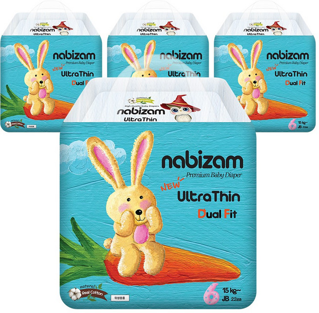 나비잠 기저귀 울트라씬 듀얼핏 썸머팬티 4팩, 88매, 점보형(2XL)