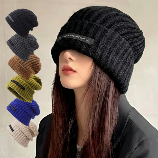 온더밸류 롱 비니 모자 남자 여자 니트 루즈핏 겨울