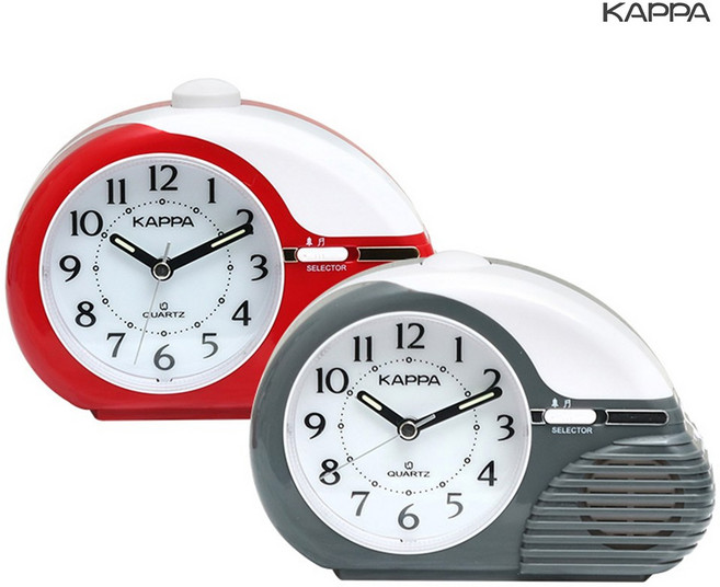 신영정밀 카파 자명종 알람시계 T664 탁상시계 레드/그레이, 레드