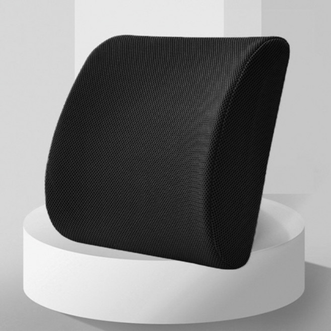 의자 허리받침 등방석 운전석 차량용 사무실 허리등쿠션 등받이 등쿠션 받침대, 검은색