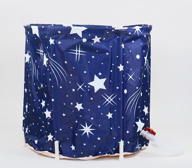 이동식 접이식 반신욕 사우나 뚜껑 쿠션 1인용 미니 욕조, 1. 밤하늘, 1개