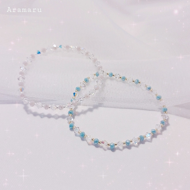 Aramaru 엘리샤 크리스탈 비즈팔찌