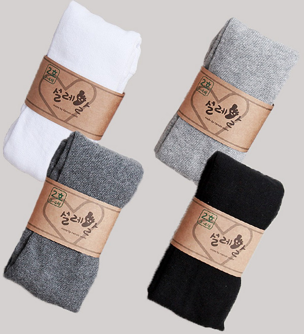 키즈클럽 유아동용 무지 유발 팬티 타이즈 4켤레 세트