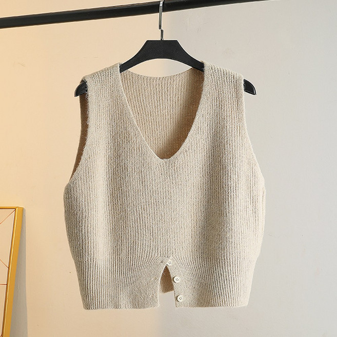 메이킹유 브이넥 투버튼 앞트임 7990헤니아니트조끼