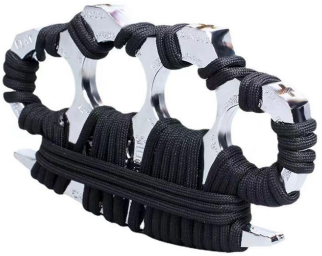 가디아 호신용 너클 고강도 자기방어 2개 + 파우치, 실버