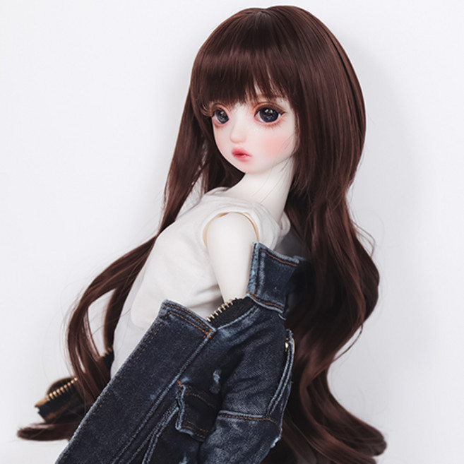 구체관절인형 가발 웨이브 7-8인치 42cm급용 MSD 도리스돌30 (가발만 인형없음), 블랙 (가발만 인형미포함), 1개