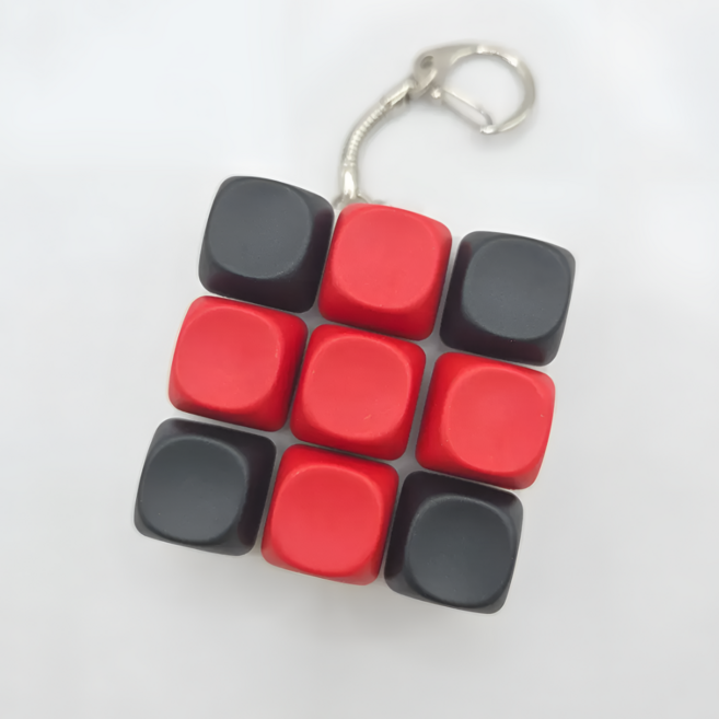 몽드네 키캡 키링 마카롱 커스텀, 검빨9키, 1개