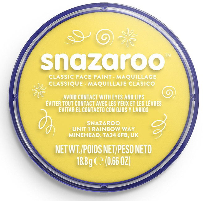 영국 스나자루 페이스 페인팅 물감 18ml- 클래식 색상 전문가용 바디페인팅 할로윈 캐릭터 코스프레 분장용, 03 클래식- Bright Yellow, 1개