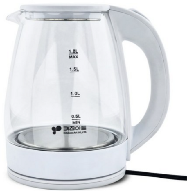 키친아트 포이베 유리 전기주전자 1.8L, kJS-0018gh