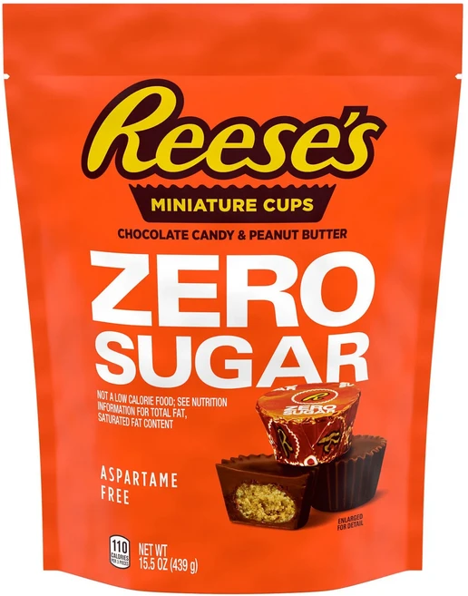 리세스 무설탕 슈가제로 초콜렛 REESE'S Zero Sugar Mini Chocolate Peanut Butter Candy 15.5oz Bag (439g), 1개, 439g