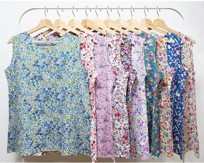 형제상회 할머니티 할머니옷 시원하고 가벼운 여름 아사면 나시 엄마옷 0041SS03