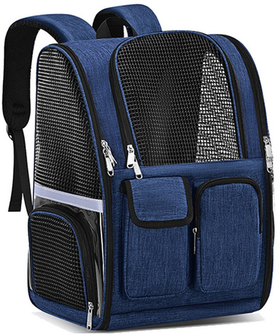 반려동물 고양이 강아지 이동가방 통풍 백팩 이동 가방, 1개, 블루