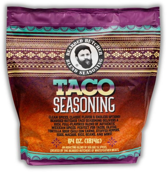 BEARDED BUTCHER BLEND SEASONING 시즈닝 가루 양념 수염 난 정육점 주방용 타코 블렌드 7온스 대형 셰이커 정통 멕시코 향신료 파히타 칠리 나초 밥 등, 64 온스 (1개 묶음)