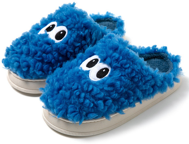 곰돌이샵 뽀글뽀글 빅아이즈 겨울 슬리퍼 소보로 양털 실내화 커플 부클 방한 털 슬리퍼