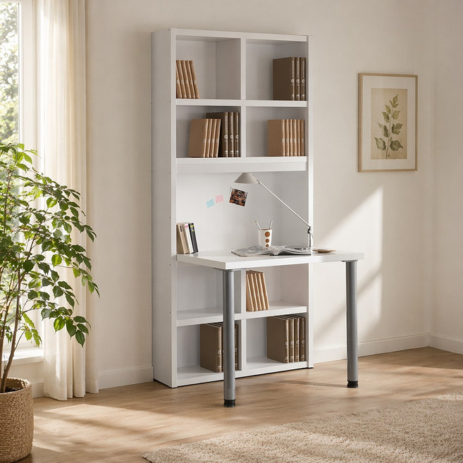 예뫼솔 2000시스템책장-5단-1000책상, 5단-1000책상-화이트