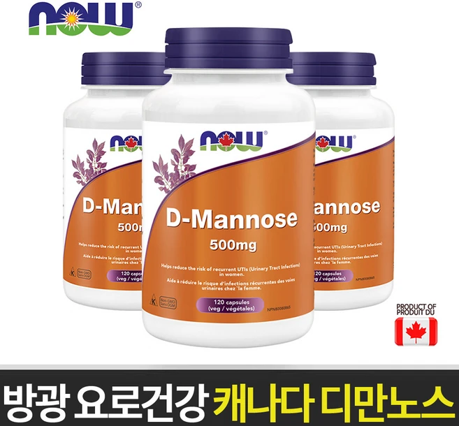 방광 요로건강 디만노스 D-Mannose 500mg 120캡슐, 1개 - 쿠팡