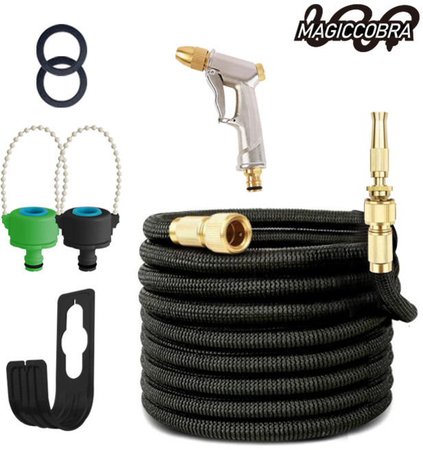 매직코브라 물호스 올세트 구성 다양한 길이 롱호스 강한 수압 내구성 주름호스 고압 베란다 정원 세차 청소 화장실 매직호수 워터건 분사기 고압세차기 고압분무기 추천, 숏건세트, 15m