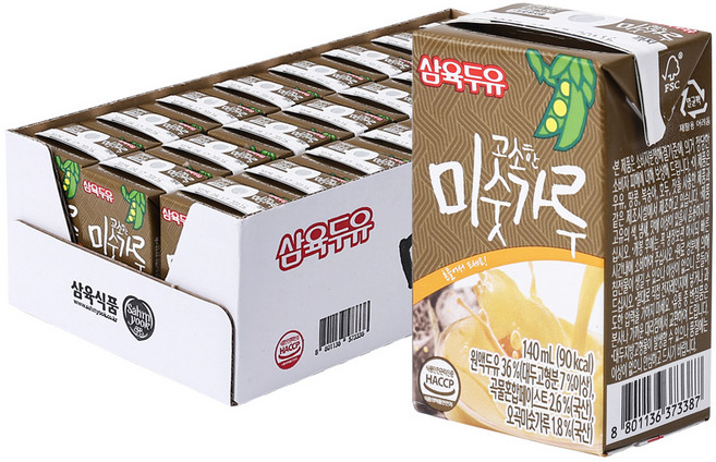 삼육두유 고소한 미숫가루 두유, 140ml, 24개