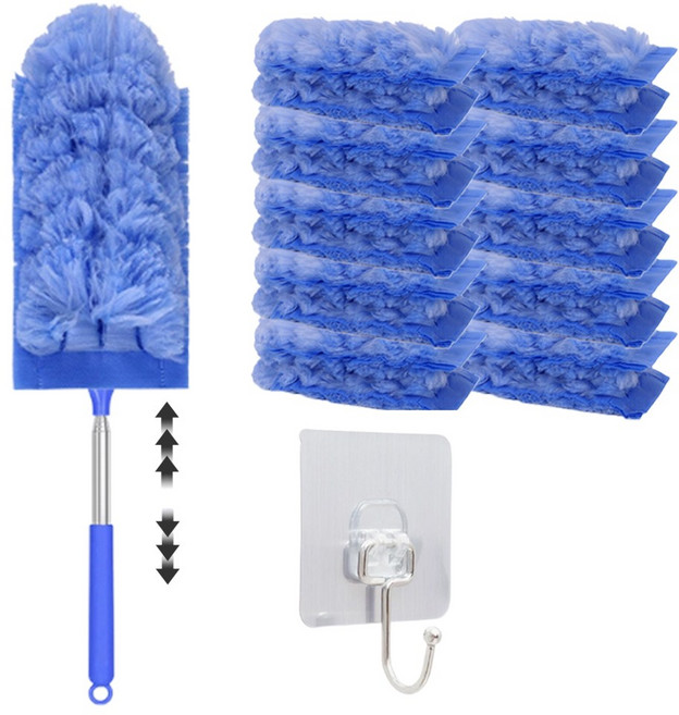 루메이크 길이조절 정전기 먼지흡착 먼지털이 고리 포함, 1세트, 블루(본품1개+리필20개)