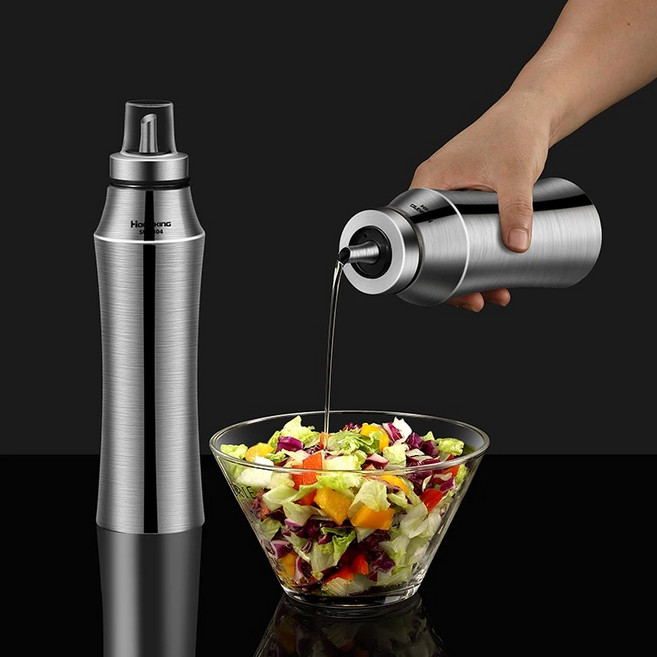 주방용품 누수 방지 그레이비 내구성 스테인리스 스틸 오일 디펜서 간장 올리브 오일 병 500ml 750ml, 1개, 750L