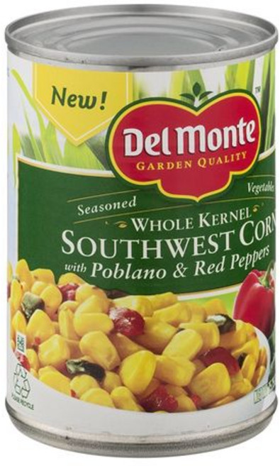 델몬트 통 옥수수 알갱이 남서부 옥수수와 포블라노 & 홍고추 Del Monte Whole Kernel Southwest Corn with Poblano & Red Peppers 1, 1개