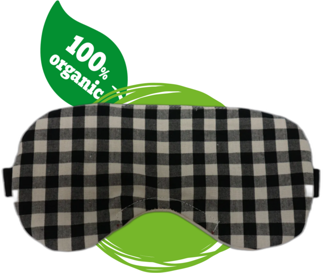 더드림 국산 오가닉 핸드메이드 수면안대 코와이어 암막안대 체크검정