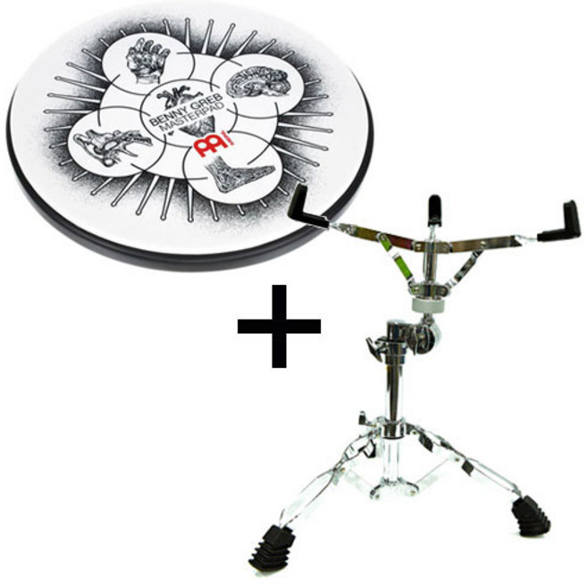 Meinl 베니그랩 12인치 고무 연습 패드 스탠드포함, 1개