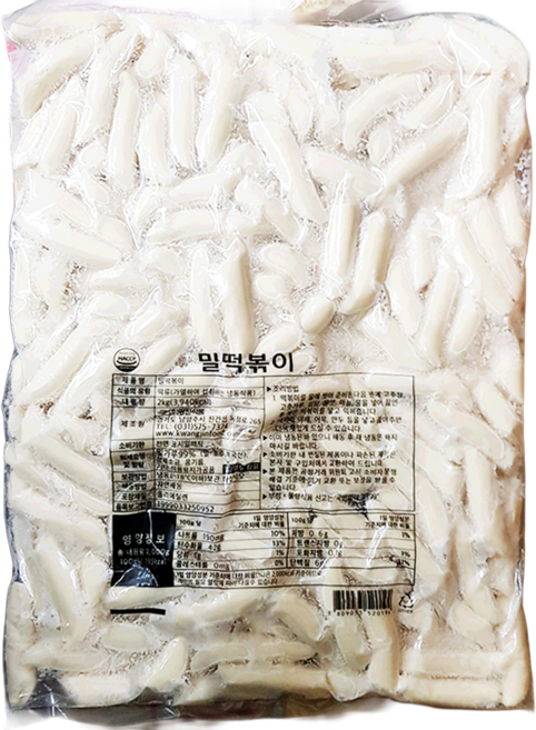 업소용 식당용 밀떡볶이떡 (광진식품 냉동 중 2K) 중식당 주점 간식전문점, 1개, 2kg