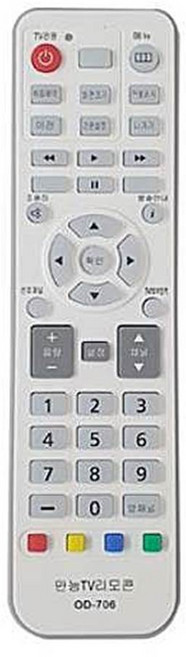 TV통합리모컨 OD-706 LG 삼성 중소기업 드림뷰 하이얼, 1, 1개