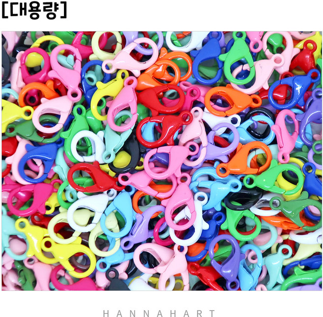 대용량 클래습 랍스터고리 색상선택 · 14mm · 50개입, 블랙