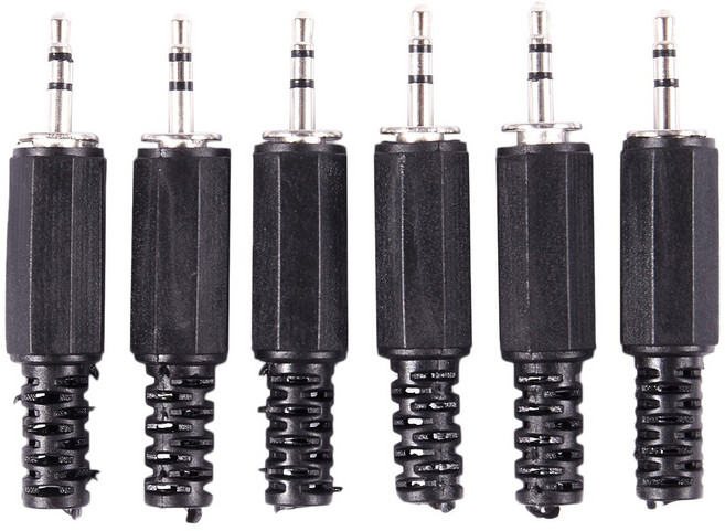 6pcs 2.5mm 스테레오 남성 플러그 잭 DIY 솔더 헤드폰 오디오 커넥터, [01] 옵션1, 1개, 검은 색