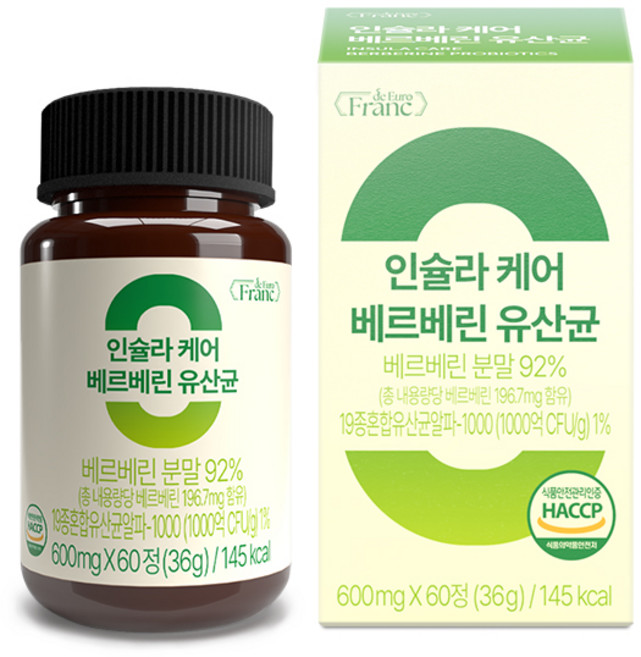 인슐라 케어 고함량 베르베린 92% 바나바잎 유산균, 1개, 60정