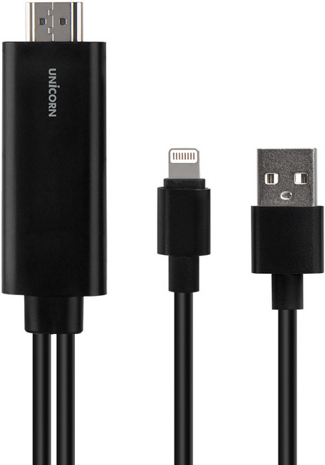 유니콘 TM-MHL-8000S IOS 8핀 HDMI 아이폰 스마트폰 미러링, 1개, 단품