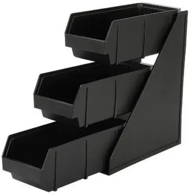 카페용품 테이크아웃 빨대 냅킨 디스펜서 3단 보관함 스트로우 커피스틱 냅킨꽂이 수납 정리함 바케디 케이스 거치대, 1개