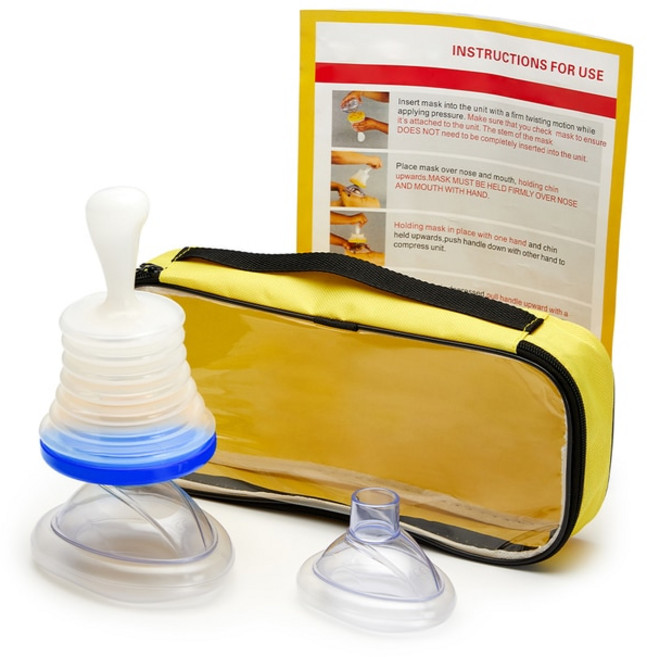 재난가방 생존 가방 배낭 키트 응급 처치 장치 성인 amp 어린이 2 크기 질식 구조 홈 질식 구조 장치 질식 방지, 블루 세트, 1개