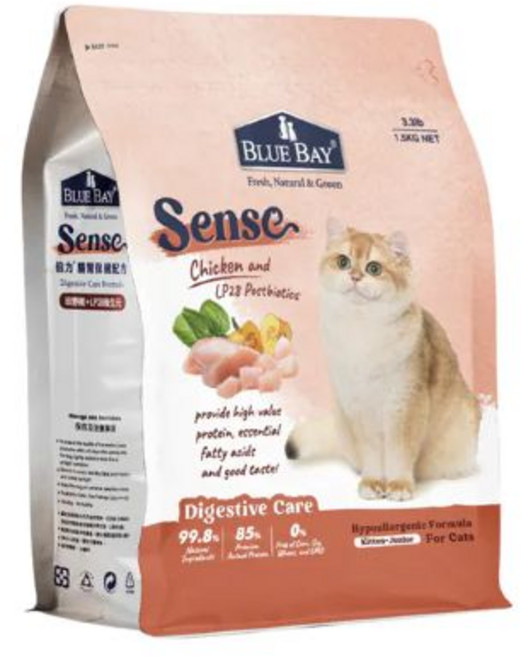 【臭貓動物園】倍力Bluebay｜Sense低敏貓糧 田野雞+LP28後生元(腸胃保健), 1.5kg, 1個