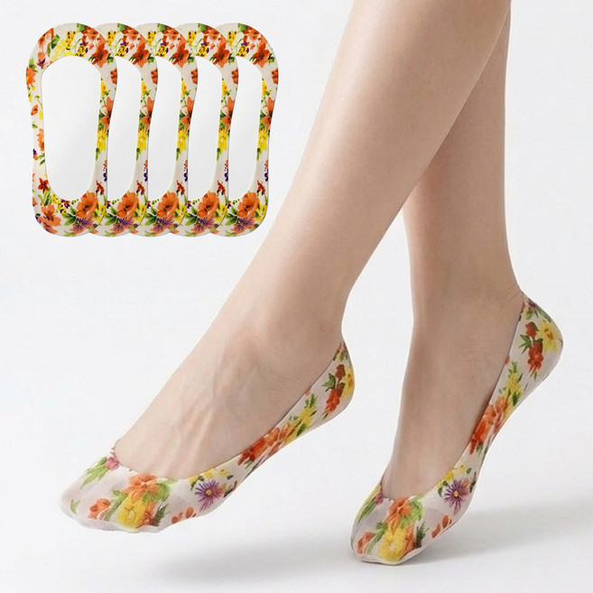 에너리스 인견 플라워덧신 5켤레