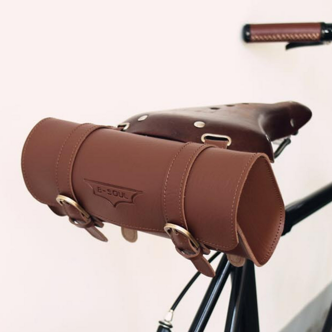 자전거 클래식 빈티지 가방 가죽 핸들백 안장백 프론트 백, 1개