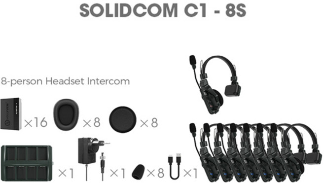 품질보증 Hollyland Solidcom C1 4S 6S 8S 전이중 무선 인터콤 헤드셋 시스템 영화 제작 콘서트를, 01 SOLIDCOM C1-8S