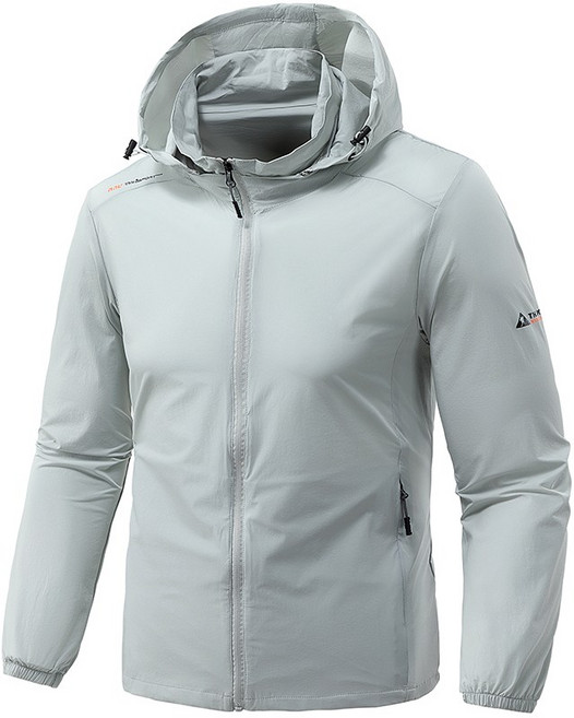 Asure 남성 여름 아웃도어 바람막이 냉장고 속건 낚시복, 그레이